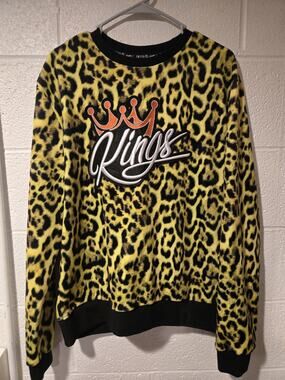 Switch Remarkable Lime Leopard Print Kings Sweatshirt New With Tags